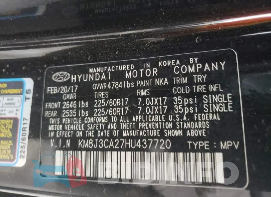 KM8J3CA27HU437720 Photo# 13