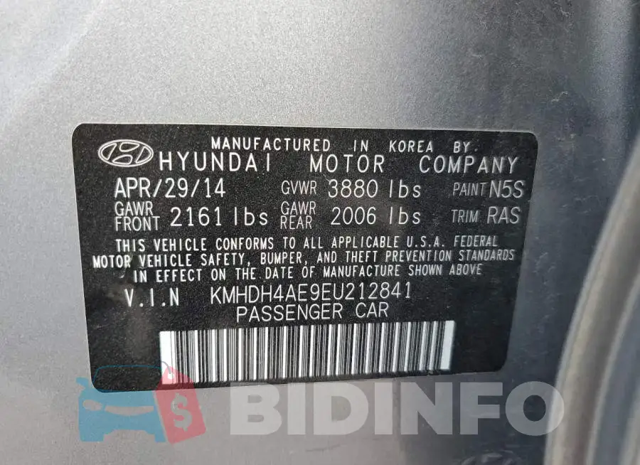 KMHDH4AE9EU212841 Photo# 12