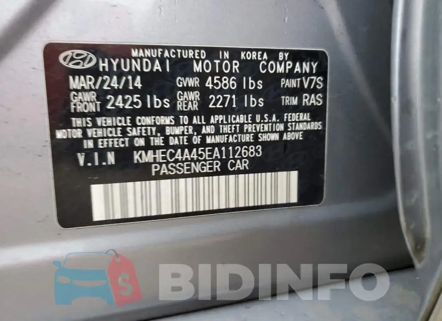 KMHEC4A45EA112683 Photo# 13
