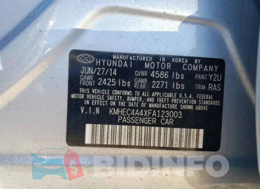 KMHEC4A4XFA123003 Photo# 12