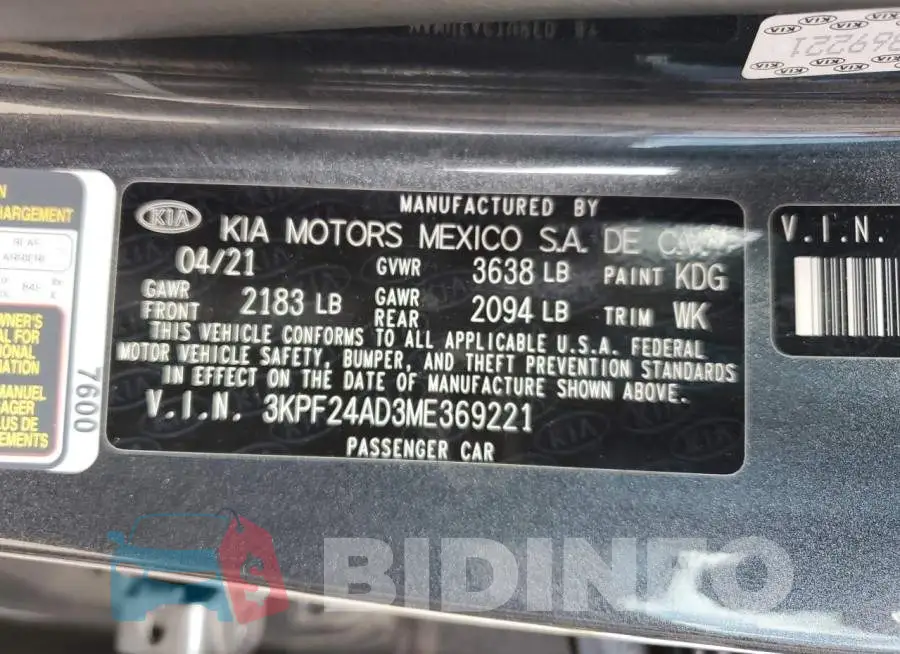 3KPF24AD3ME369221 Photo# 12