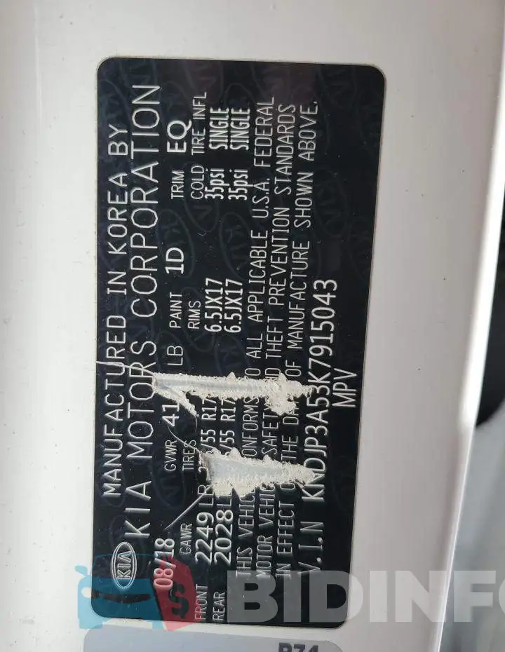 KNDJP3A53K7915043 Photo# 12