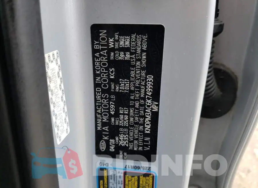 KNDPM3AC6K7499930 Photo# 13