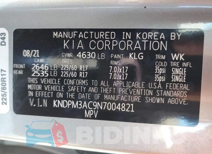 KNDPM3AC9N7004821 Photo# 13