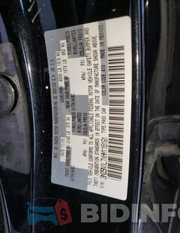 3MZBN1L7XHM116191 Photo# 13