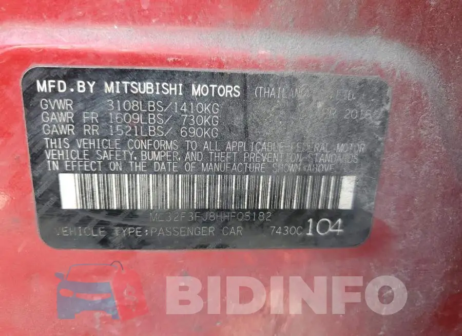 ML32F3FJ8HHF05182 Photo# 12