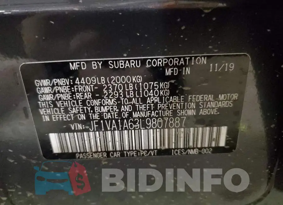 JF1VA1A63L9807887 Photo# 13