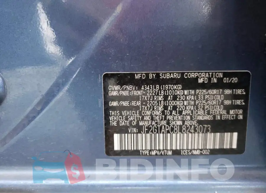 JF2GTAPC8L8243073 Photo# 12