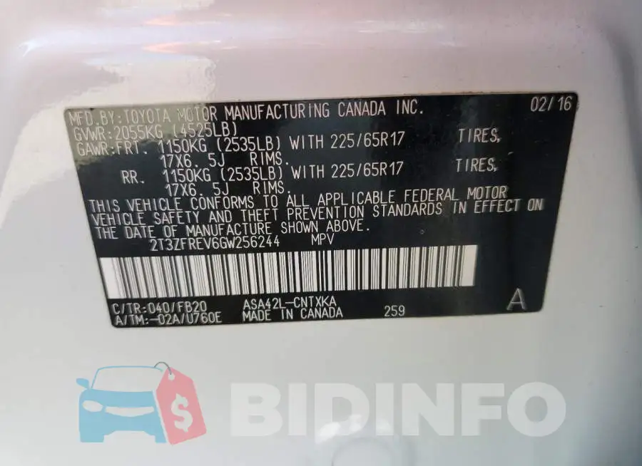 2T3ZFREV6GW256244 Photo# 13