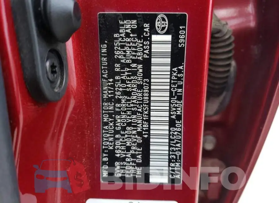 4T1BF1FK5FU889073 Photo# 12