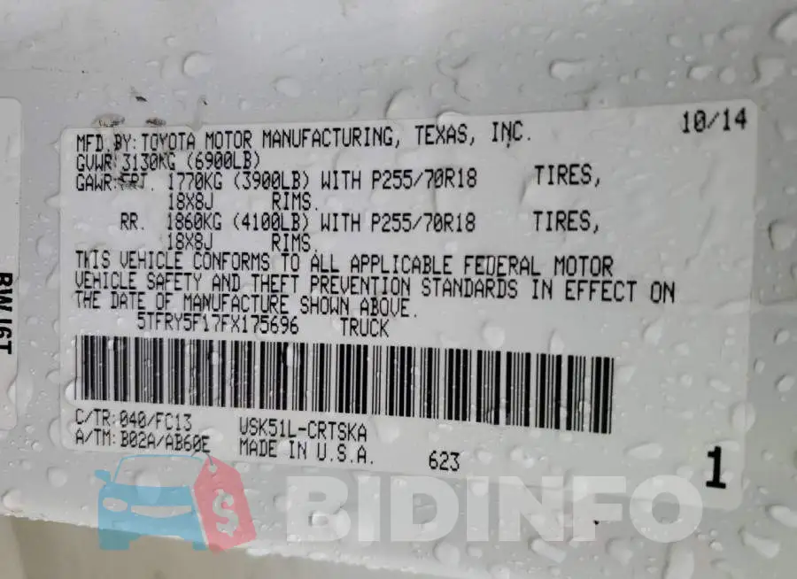 5TFRY5F17FX175696 Photo# 13