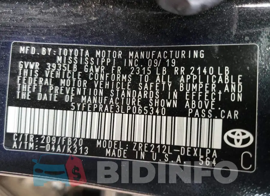 5YFEPRAE3LP065340 Photo# 12