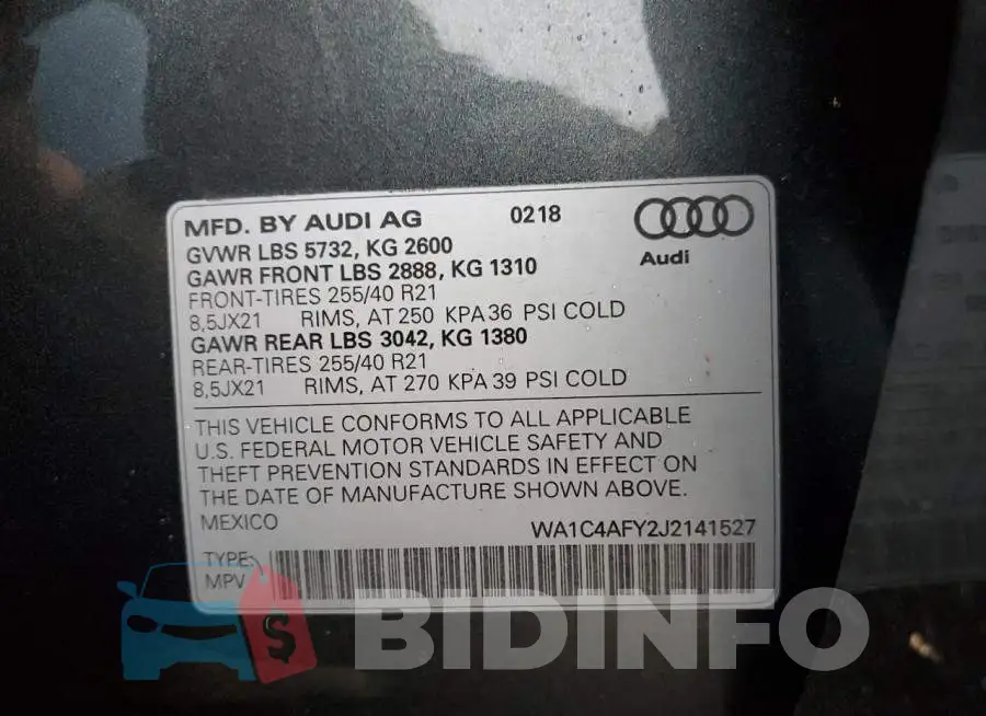 WA1C4AFY2J2141527 Photo# 12
