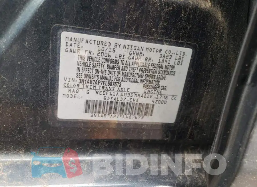 3N1AB7AP7FL687673 Photo# 12