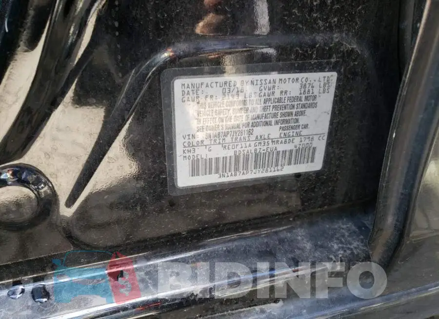 3N1AB7AP7JY281162 Photo# 12