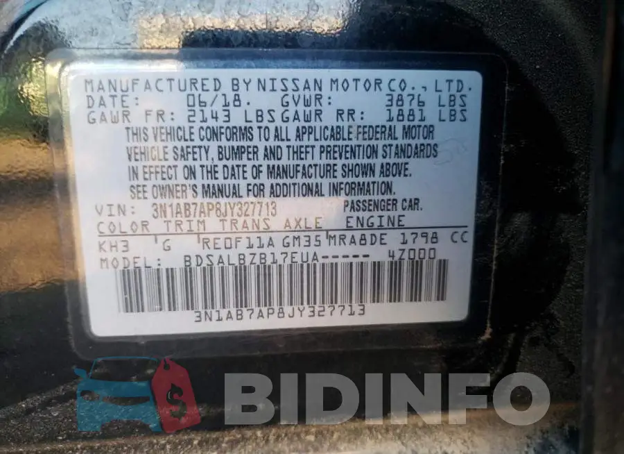 3N1AB7AP8JY327713 Photo# 12