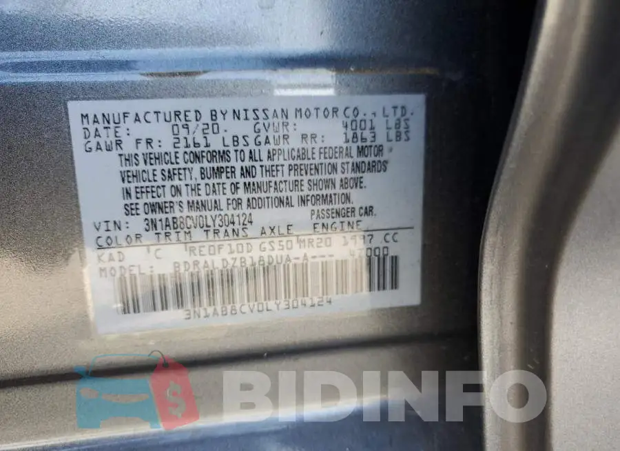 3N1AB8CV0LY304124 Photo# 12