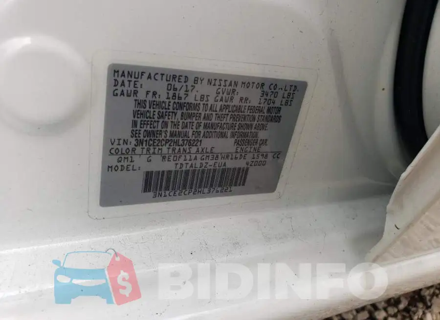 3N1CE2CP2HL376221 Photo# 12