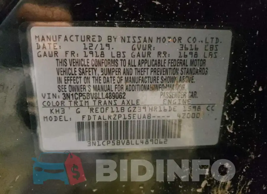 3N1CP5BV8LL489062 Photo# 12