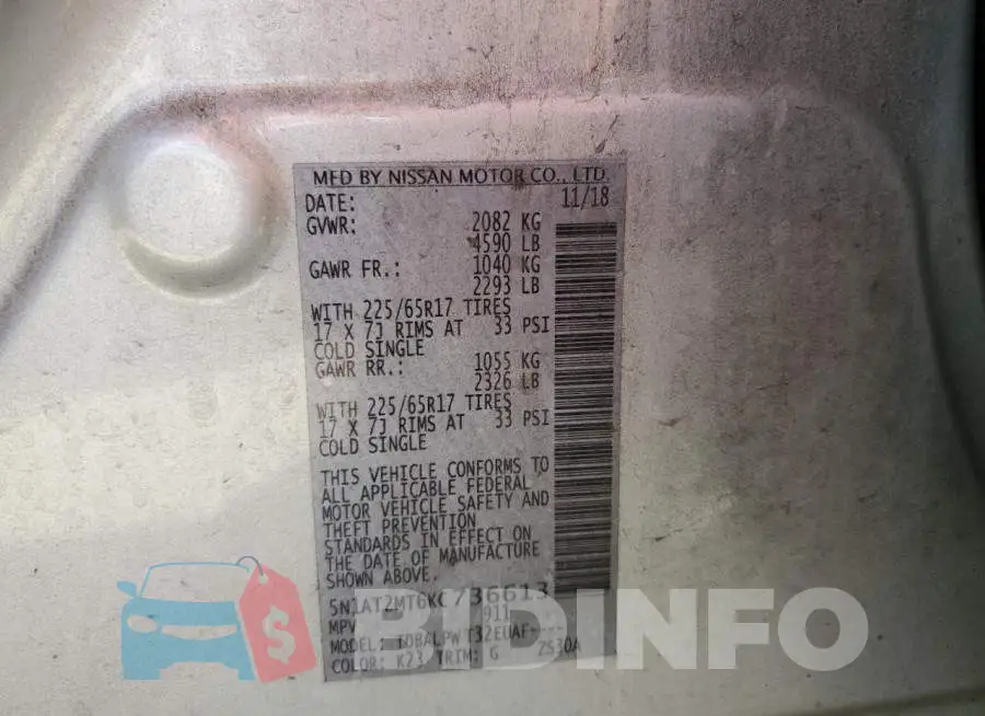 5N1AT2MT6KC736613 Photo# 10
