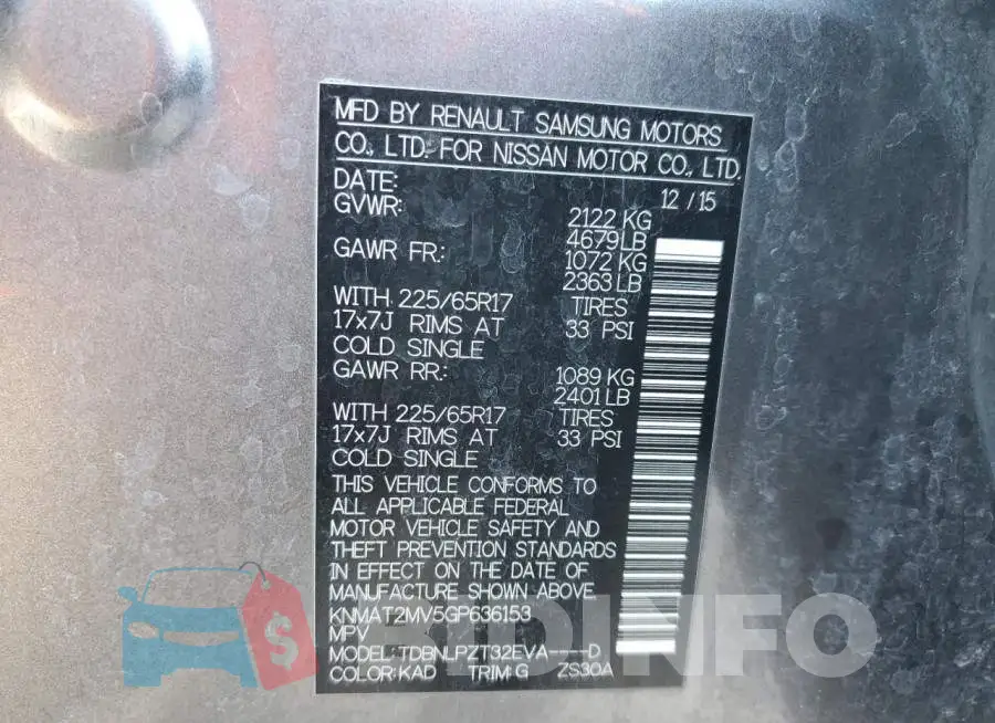 KNMAT2MV5GP636153 Photo# 12