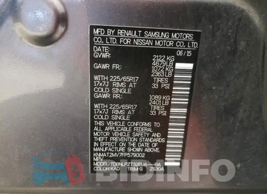 KNMAT2MV7FP579002 Photo# 14