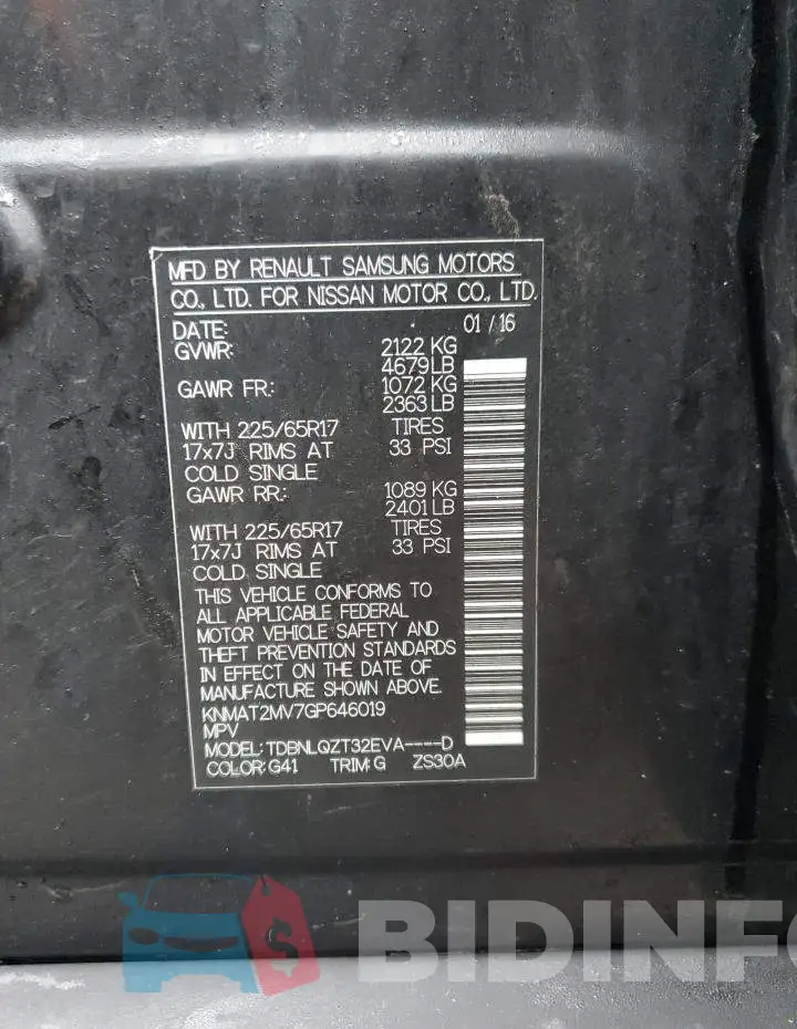 KNMAT2MV7GP646019 Photo# 12