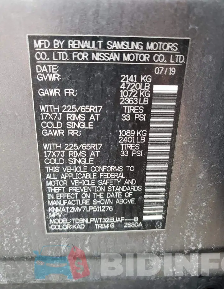 KNMAT2MV7LP511276 Photo# 12