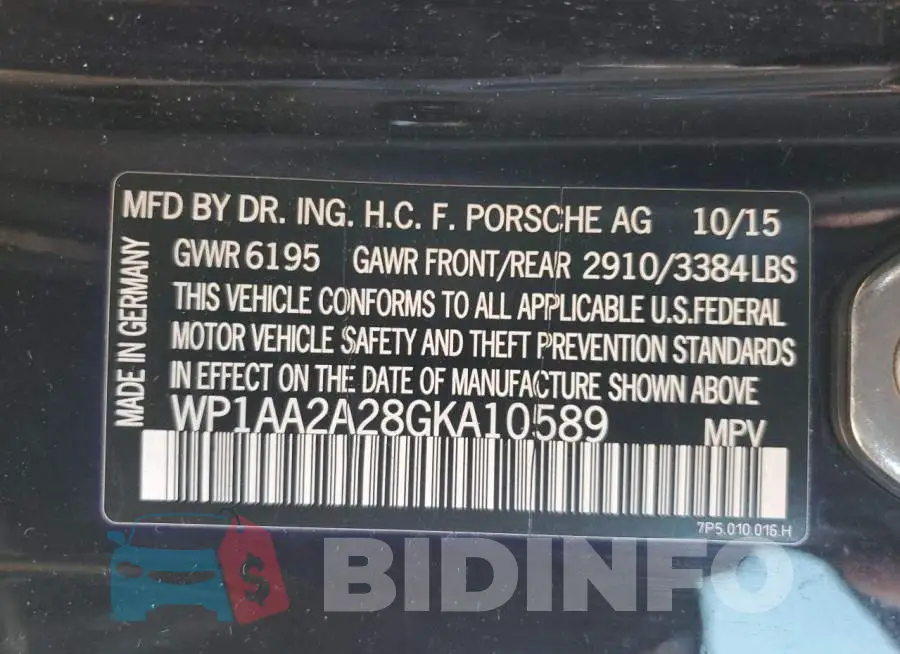WP1AA2A28GKA10589 Photo# 13