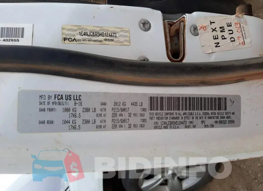 1C4NJCBA5HD124473 Photo# 13