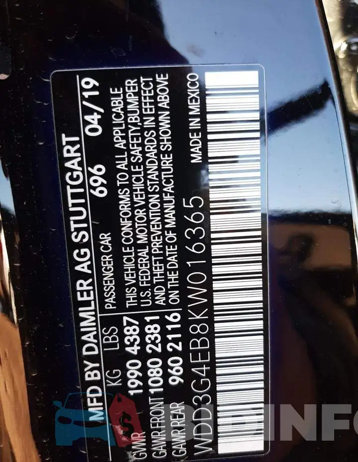 WDD3G4EB8KW016365 Photo# 12