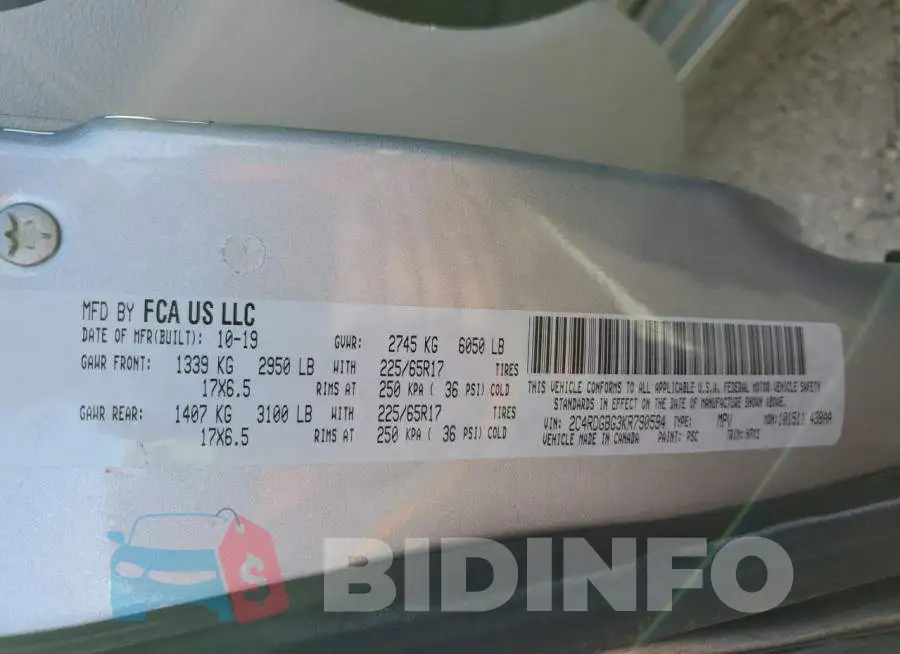 2C4RDGBG3KR790594 Photo# 13