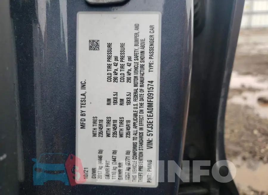 5YJ3E1EA0MF091574 Photo# 12