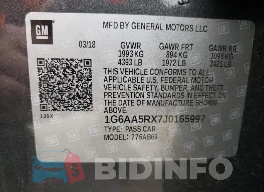 1G6AA5RX7J0165997 Photo# 13