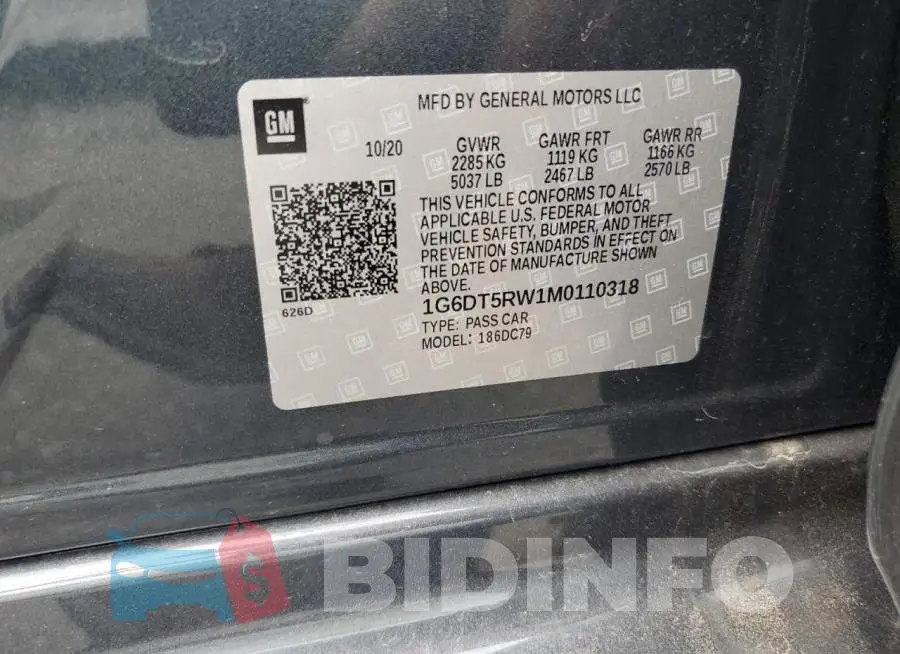 1G6DT5RW1M0110318 Photo# 12