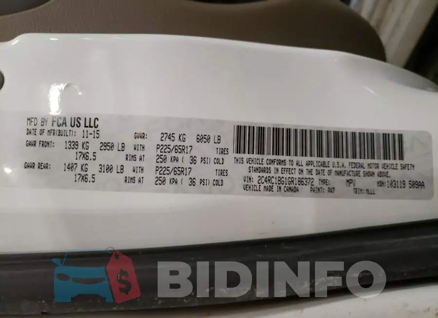 2C4RC1BG1GR186372 Photo# 13