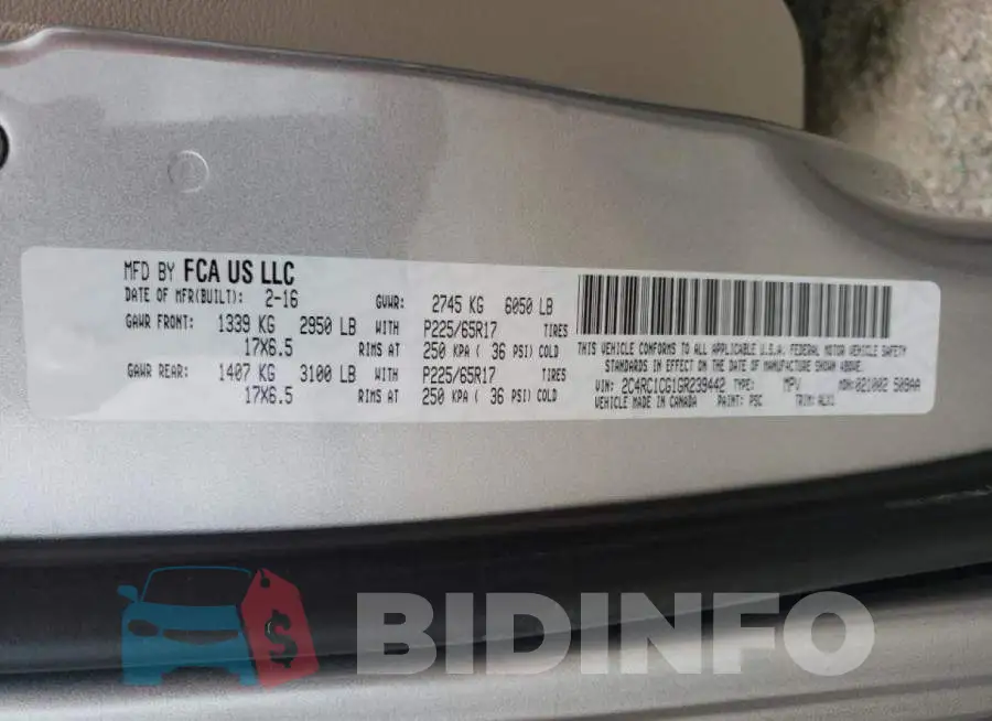 2C4RC1CG1GR239442 Photo# 10
