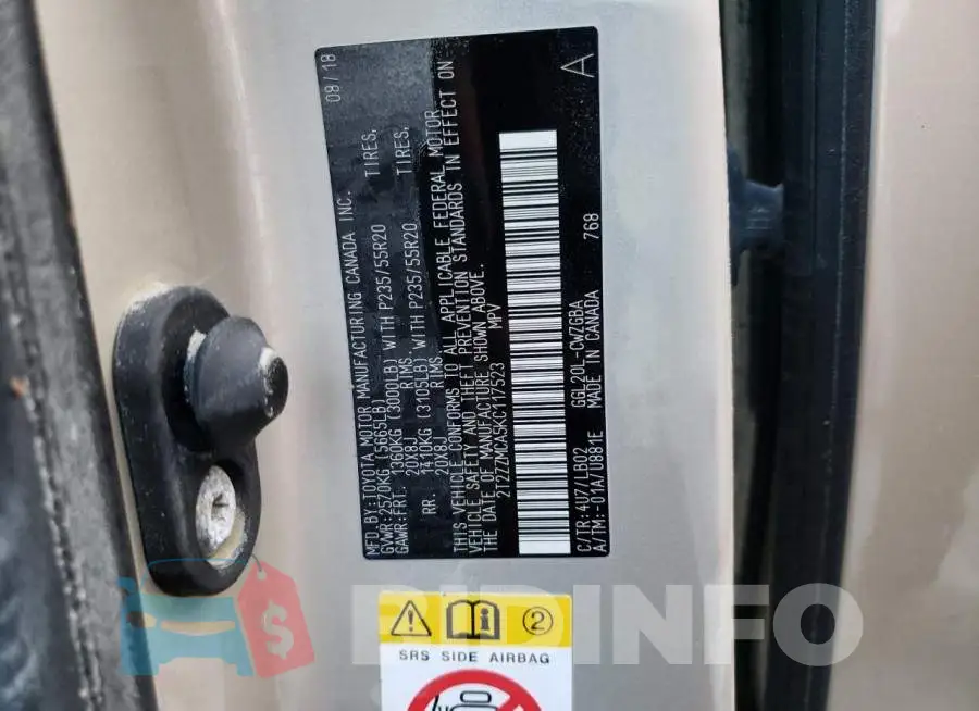 2T2ZZMCA5KC117523 Photo# 10