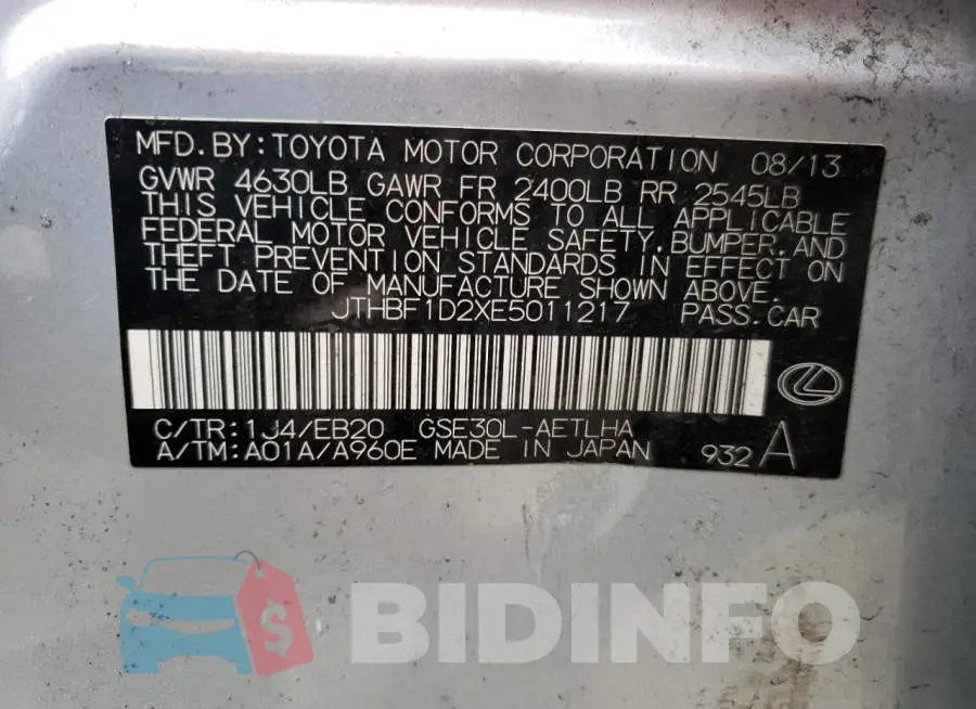 JTHBF1D2XE5011217 Photo# 12