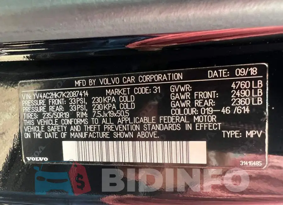 YV4AC2HK7K2087414 Photo# 10
