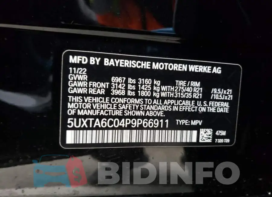 5UXTA6C04P9P66911 Photo# 13