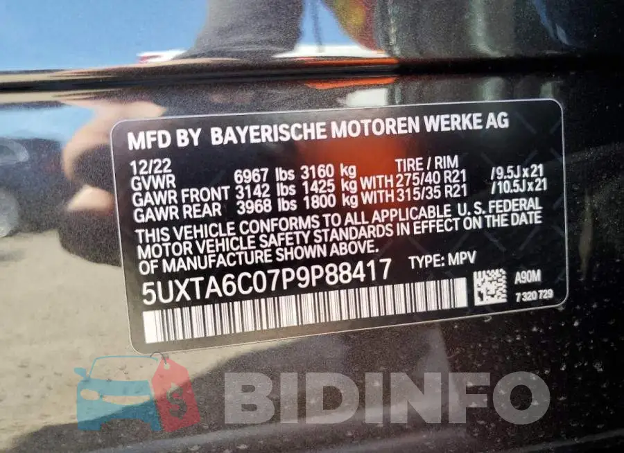 5UXTA6C07P9P88417 Photo# 14