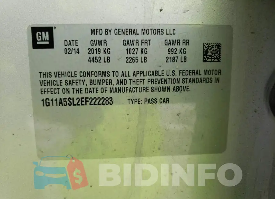 1G11A5SL2EF222283 Photo# 13