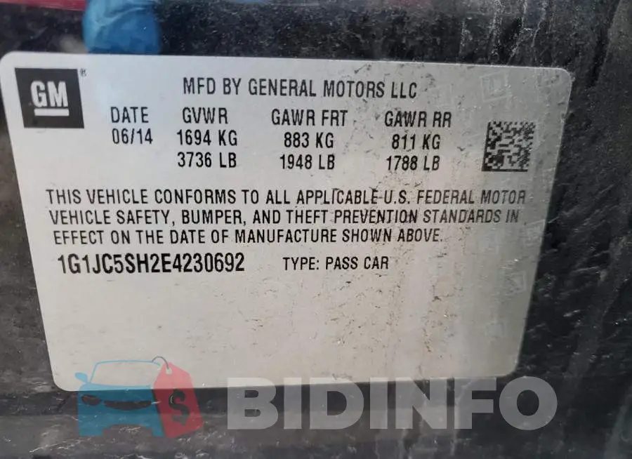 1G1JC5SH2E4230692 Photo# 12