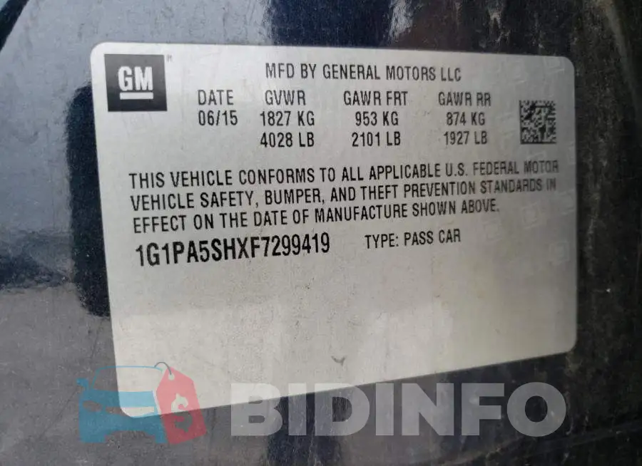 1G1PA5SHXF7299419 Photo# 10