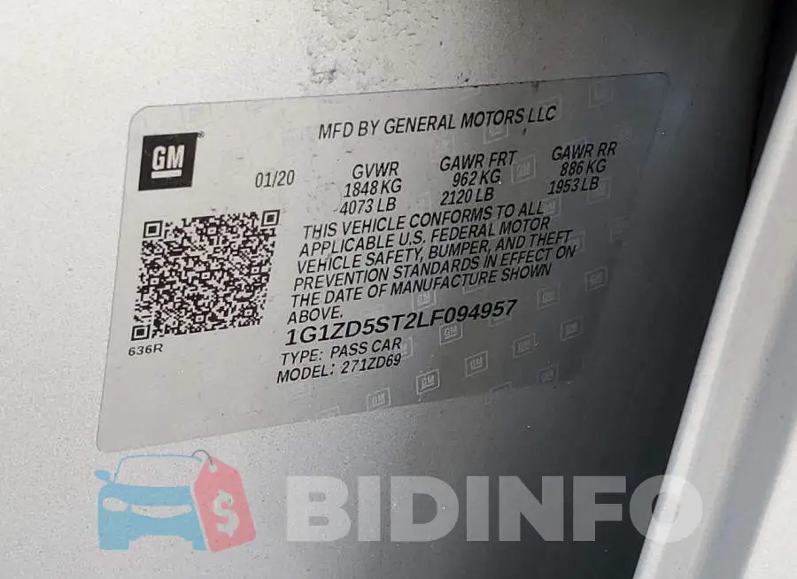 1G1ZD5ST2LF094957 Photo# 12