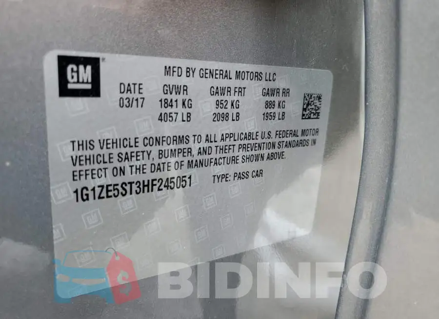 1G1ZE5ST3HF245051 Photo# 12