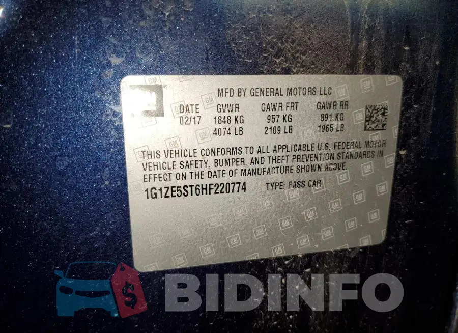 1G1ZE5ST6HF220774 Photo# 12