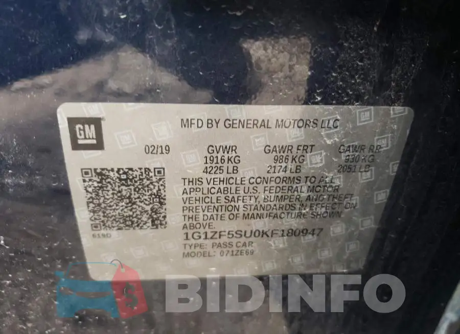 1G1ZF5SU0KF180947 Photo# 13