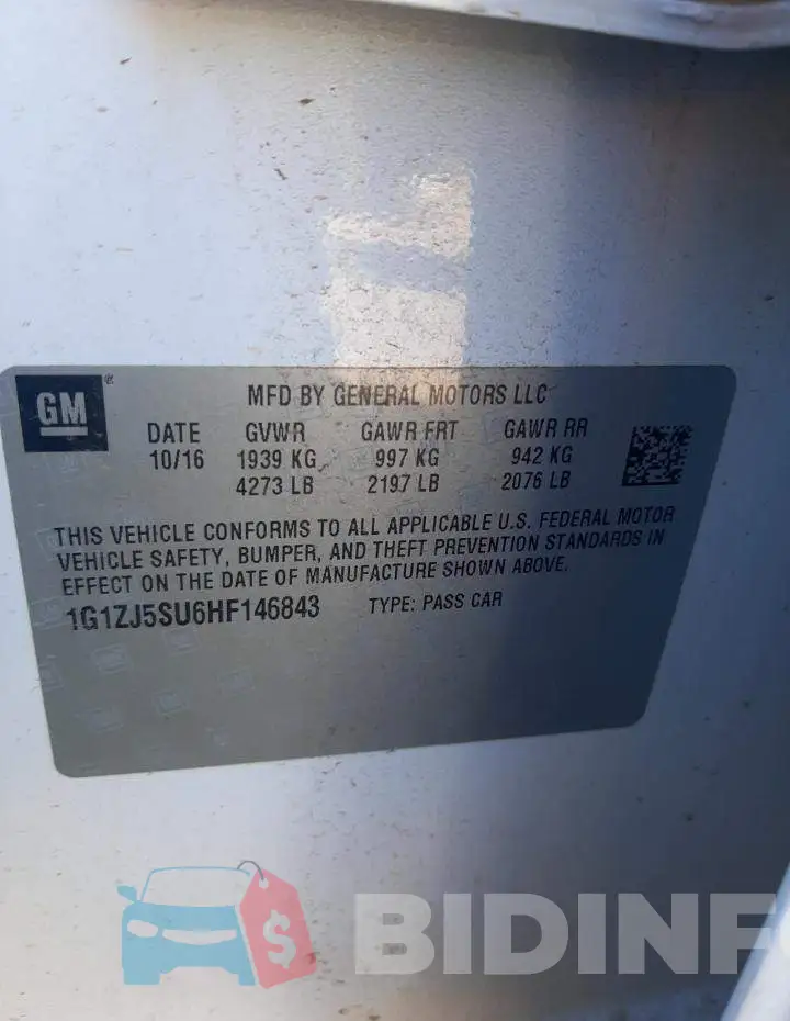 1G1ZJ5SU6HF146843 Photo# 12